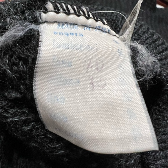 VTG 80’s Custom Made in Italy, Black & Charcoal Checkered Sweater - Picture 8 of 8